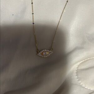 Gold Evil Eye Pendant Necklace